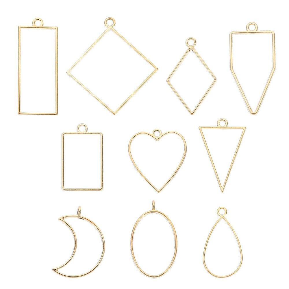 2269 40pcs Open Bezels, Resin Bezels Pendants Mold Open Back Bezels